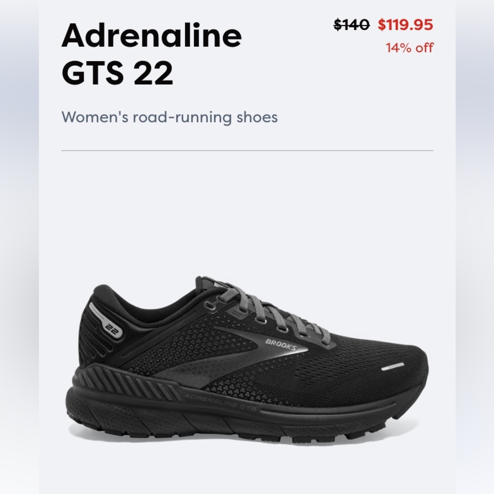 Women’s Brook’s Adrenaline GTS 22 Running Shoe Size 10